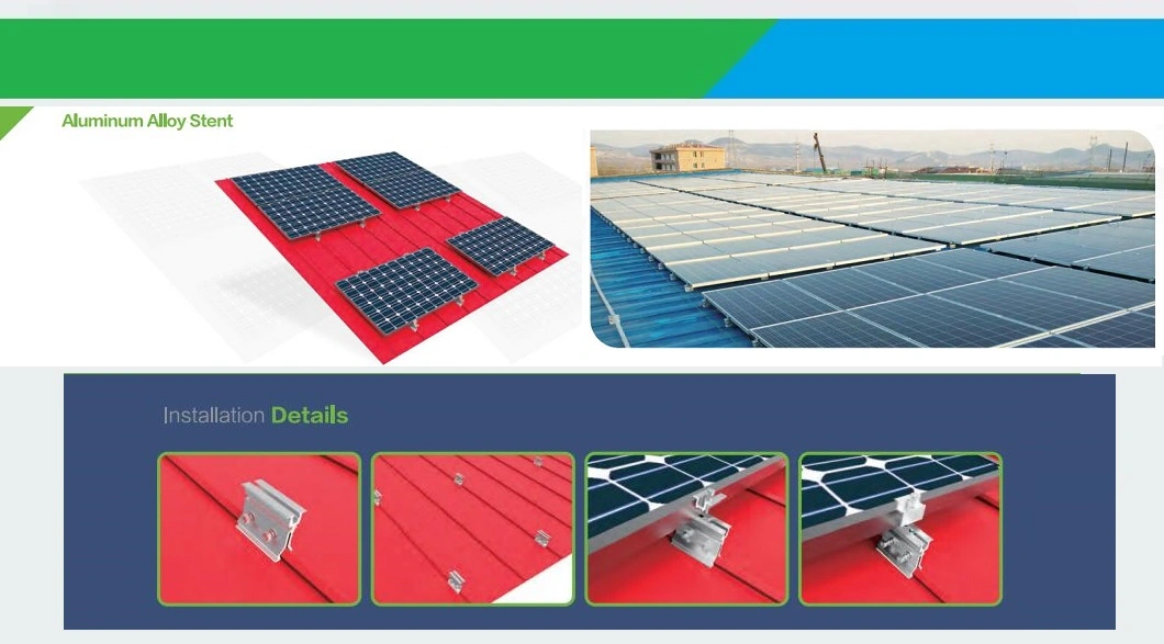 Solar Energy Installation System Aluminum Alloy Slideless Color Steel Tile Photovoltaic Support Manufacturer