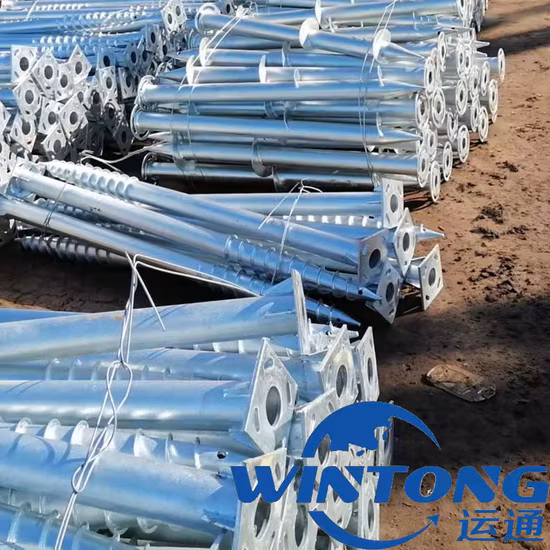 스크류 파일 앵커, 내장형 나선형 파일, 아연도금 태양광 지지 파일